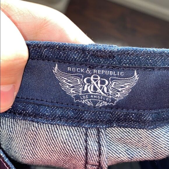 Y2K Nordstrom Rock & Republic Blue Distressed Berlin Denim Jeans In Madea Blue - Picture 5 of 8